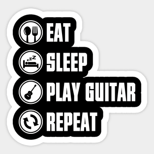 Eat Sleep Play Guitar Repeat Sticker